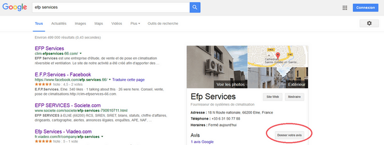 avis googe efp services