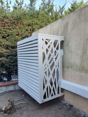 cache groupe clim blanc